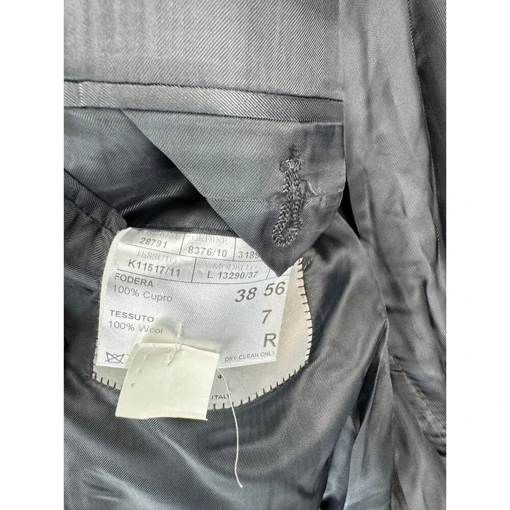 Canali Mens 38R Gray Pinstripe Wool Suit Blazer Jacket Made in Italy luxury